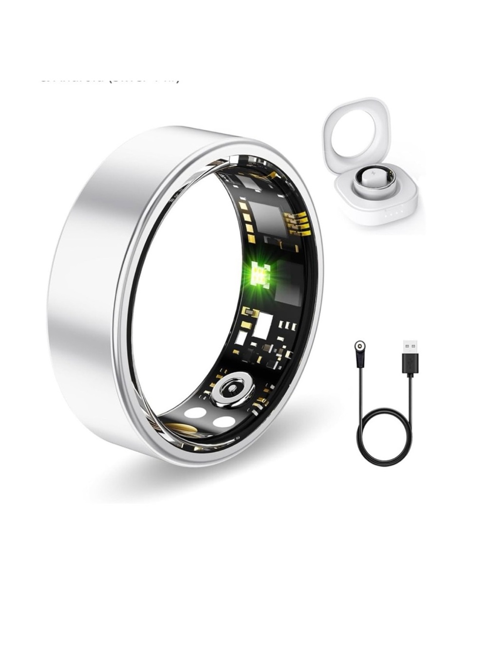 🆕- Smart Ring Health Tracker Sleep Tracking Heart Rate Fitness Monitor Silver-9